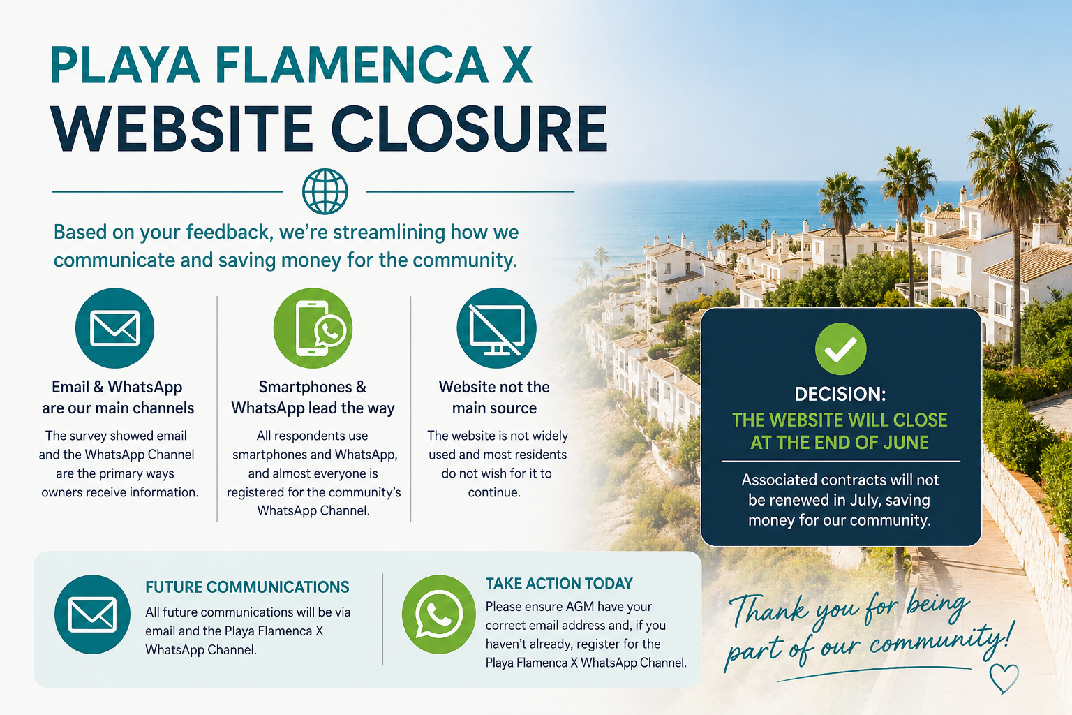 Playa Flamenca X Website closure